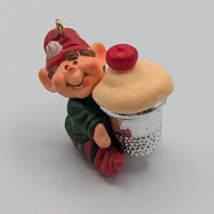 Hallmark Keepsake Thimble Elf 1983, 6th in the Thimble Series, Vintage Ornament